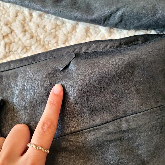 Vtg 90's Kenneth Cole Leather Velvet Reversible Jacket Sz S - Picture 7 of 10